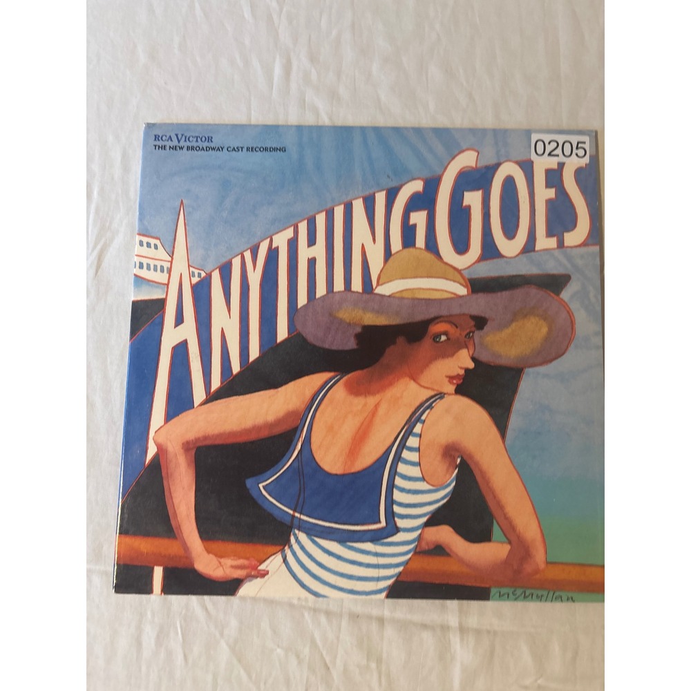 RCA Victor Anything Goes Broadway Cast Vinyl LP 12" Black Good 1988 Patti LuPone